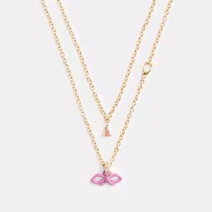 Coach Mini Bow Layered Necklace,NWT!